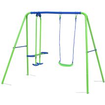 Outdoor Toys - Altalena Per Bambini Da Giardino + 3 Anni Gioco In Metallo 220x140x182 Cm Supporta Fino A 45 Kg