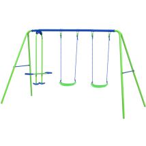 Altalena Due Posti Per Bambini Da Giardino +3 Anni Gioco In Metallo Outdoor Toys 280x140x180 Cm Supporta 45 Kg