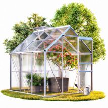 Gardebruk - Aluminium Gewächshaus 3,6m² 190x190cm inkl. Dachfenster Treibhaus Gartenhaus Frühbeet Pflanzenhaus Aufzucht 5,8m³
