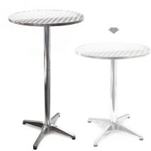 Wiltec höhenverstellbarer Stehtisch 70/110 cm Ø 60 cm, 2-in-1 Bistrotisch, Aluminium Outdoortisch, Bartisch, Partytisch
