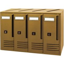 Alubox 27360-10 Cubo C4 Casellario Postale Componibile 4 Cassetti Serratura A Cilindro 42x17.5x30 Cm Colore Bronzo