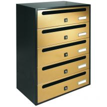 Cassetta cubo a 5 posti oro - Alubox