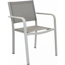 Aluminium Außensairs mit Aluminiumsitz und zurück in Lyse Textilene - Beige - Beige