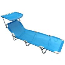 Aluminium Beach Folding Brandy Bett mit Enrique Register - LightBlue - LightBlue