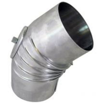 BS - Bertrams Alu Bogen 14BG45-130KV 45°, ø 130 x 1 mm, gerippt, mit Kontrollverschluss