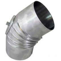 BS - Bertrams Alu Bogen 14BG45-110KV 45°, ø 110 x 1 mm, gerippt, mit Kontrollverschluss