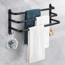 Aluminium-Handtuchhalter zur Wandmontage, 3-stufiger Handtuchhalter, Badezimmer-Handtuchregal mit Haken, wasserdicht – für Badezimmer, Küche,