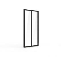 Aluminium-Indoor-Glasdach - 2 Glasscheiben - Schwarz - 71 x 123 cm