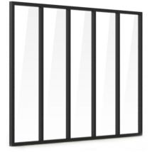 Verrea - Aluminium-Indoor-Glasdach - 5 Glasscheiben - Schwarz - 173 x 123 cm