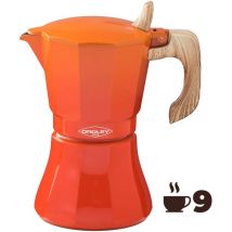 Oroley Italienische Kaffeemaschine Petra 9 Tassen Orange Aluminium