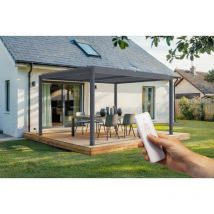 Bioklimatische elektrische Pergola SANTA 4x3m Graue aus Aluminium