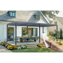 Cazeboo - Bioklimatische elektrische Pergola santa 6x3m Graue aus Aluminium