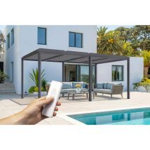 Cazeboo - Bioklimatische elektrische Pergola santa 5x3m Graue aus Aluminium