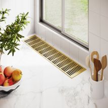 Aluminium Lüftungsgitter 130mm x 300mm Gold F3 Lüftung Heizungsdeckel Stegblech