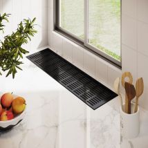 Aluminium Stegblech Schwarz 150mm x 800mm Lüftungsgitter Heizungsdeckel Lüftung RAL 9005