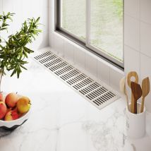 Ms Beschläge - Aluminium Lüftungsgitter 130mm X 500mm Stegblech Lüftung Heizungsdeckel Weiß Ral 9010