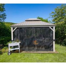 Sojag - Pavillon Messina 10x12, champagner, 298 x 363 x 292 cm (l x b x h), Aluminium