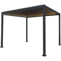 Jardí - Anthracite Aluminium Pergola With led Lights - 3m x 3m