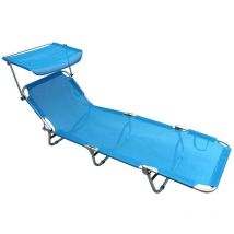 Playaness - Aluminium plage pliant de lit de brandy avec registre enrique LightBlue - LightBlue