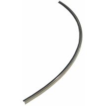 Aluminium Schwallschutzleiste gebogen 80 cm verchromt Radius 55 cm Breite 1,4 cm Höhe 1 cm