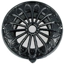 Alugitter Vintage Abluftgitter Anschlusstutzen Lüftungsgitter Schwarz 125mm