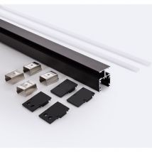 Efectoled - Aluminiumprofil Doppelseitige Anwendung 2m Schwarz für LED-Streifen bis zu 10 mm 2 m