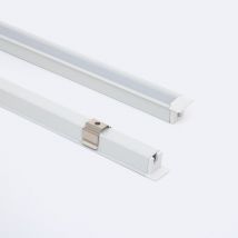 Ledkia - Aluminiumprofil Ecke 30o Einbau 2m für led Streifen bis zu 6 mm Weiß 2 m Weiß transluzent