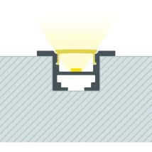 Aluminiumprofil Einbau für Decken mit Clips für led Streifen bis 12 mm Aluminium 30 m Halbtransparent