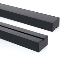Aluminiumprofil Großformat Hängend mit durchgehender Abdeckung für led Streifen bis zu 45 mm Schwarz 6 m Schwarz transluzent