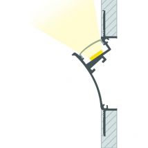 Ledkia - Aluminiumprofil mit durchgehender Abdeckung für Gips/Pladur für led Streifen bis 20mm Aluminium 4 m Weiß transluzent