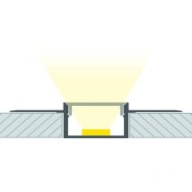 Aluminiumprofil mit durchgehender Abdeckung Integrierung in Gips/Pladur für led Streifen bis 15 mm Weiß 6 m Weiß transluzent
