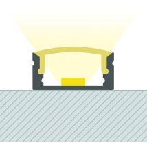Ledkia - Aluminiumprofil Oberfläche mit durchgehender Abdeckung für led Streifen bis 12 mm Schwarz 2 m Weiß transluzent