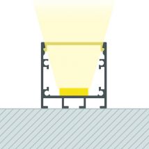 Ledkia - Aluminiumprofil Oberfläche mit durchgehender Abdeckung für led Streifen bis 24 mm Weiß 6 m Halbtransparent
