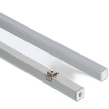 Ledkia - Aluminiumprofil Oberfläche Mini mit durchgehender Abdeckung für led Streifen bis 6 mm Aluminium 10 m Weiß transluzent