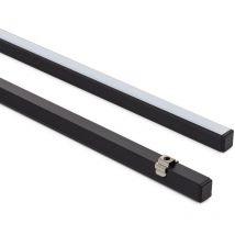 Ledkia - Aluminiumprofil Oberfläche Mini mit durchgehender Abdeckung für led Streifen bis 6 mm Schwarz 8 m Weiß transluzent