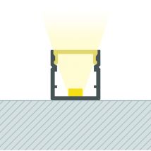 Ledkia - Aluminiumprofil Oberfläche mit durchgehender Abdeckung für led Streifen bis 8 mm Schwarz 4 m Transparente