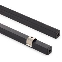 Ledkia - Aluminiumprofil Oberfläche mit durchgehender Abdeckung für led Streifen bis 8 mm Schwarz 8 m Schwarz transluzent