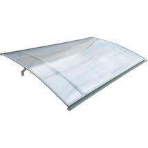Aluminiumrahmen-Vordach STARKEDACH gebogen L-160 RAL 7035 mit Polycarbonatbeschichtung