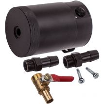 Universal 2-Ports Aluminum Oil Catch Can Reservoir Tank with Drain Valve Fitting