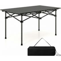 Aluminum Camping Table for 4-6 People Folding Picnic Table w/ Carry Bag