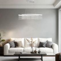 Aluminum Chain Chandeliers Tassels Drop Chandelier Hanging Light for Kitchen Island, 110cm