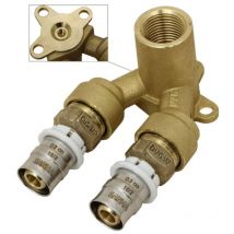 Sanha - Aluverbund Pressfitting bleifrei Wandwinkel Doppelt - U-Form 16 x 2 - 1/2' - 16 x 2 Multikontur dvgw