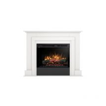 Alva - Caminetto elettrico a libera installazione a led - 26' - Bianco opaco / Nero - 91 x 118 x 28,5