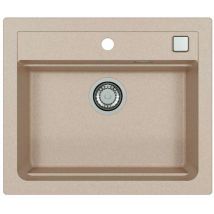 Atrox - Granit-Spüle 59x50 cm, mit Ablaufsystembedienung, terra 1131993 - Alveus