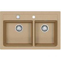 Alveus Atrox - Granit-Spüle 79x50 cm, mit Ablaufsystembedienung, beige 1132000