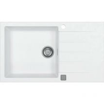 Cadit - Lavello in granito 86x50 cm, con comando dello scarico, arctic 1132027 - Alveus