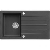 Alveus - Cortina - Lavello in granito 86x50 cm, con comando dello scarico, carbon 1133451