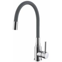 Alveus - Mintas - Miscelatore per lavello con braccio di erogazione flessibile, cromo/grigio 1144426