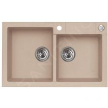 Alveus - Rock - Évier en granit 780x480 mm, avec commande de vidage, beige 1090962