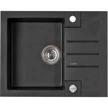 Alveus Rock - Lavello in granito 60x48 cm, con comando dello scarico, carbon 1090951